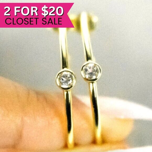 Marrin Costello 14k Gold Plated Topaz Hoop Earrings Hoops Women Jewelry Gift - Picture 1 of 8